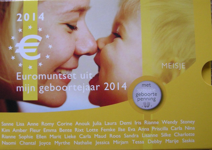 (afbeelding voor) Babyset Nederland meisje 2014 BU met penning